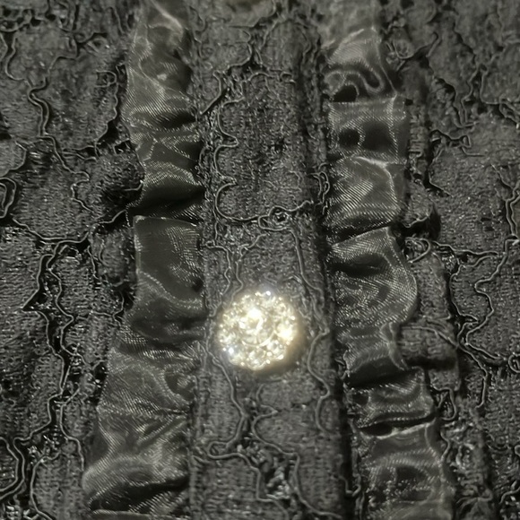 Zara Lace Dress Black with Rhinestone Buttons Size Small - Picture 4 of 9